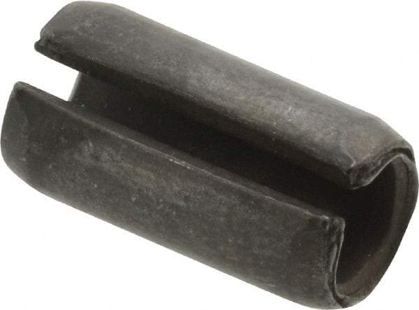 Made in USA - 3/8" Diam x 3/4" Long Slotted Spring Pin - Grade 1070-1090 Alloy Steel, Black Oxide Finish - Exact Tool & Supply