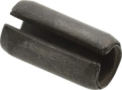 Made in USA - 3/8" Diam x 3/4" Long Slotted Spring Pin - Grade 1070-1090 Alloy Steel, Black Oxide Finish - Exact Tool & Supply