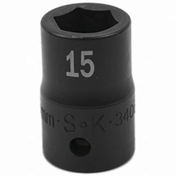 SK - Impact Socket - 1/2"DR 15MM IMPACT SOCKET - Exact Tool & Supply