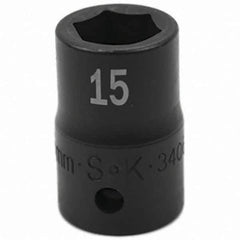 SK - Impact Socket - 1/2"DR 15MM IMPACT SOCKET - Exact Tool & Supply