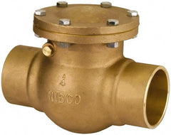 NIBCO - 2" Bronze Check Valve - Bolted Bonnet, Soldered x Soldered, 300 WOG - Exact Tool & Supply