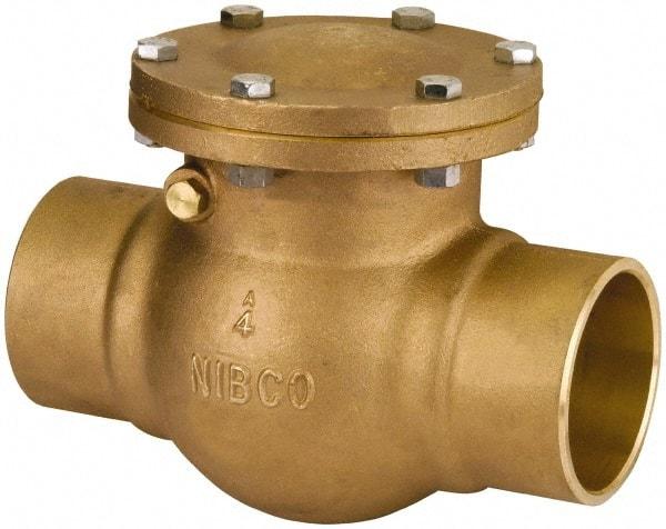 NIBCO - 1" Bronze Check Valve - Bolted Bonnet, Soldered x Soldered, 300 WOG - Exact Tool & Supply