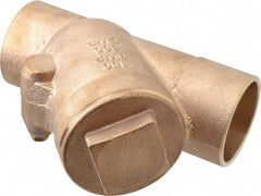 NIBCO - 2" Bronze Check Valve - Y-Pattern, Soldered x Soldered, 300 WOG - Exact Tool & Supply