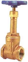 NIBCO - 1-1/2" Pipe, Class 125, Threaded Bronze Solid Wedge Rising Stem Gate Valve - 200 WOG, 125 WSP, Screw-In Bonnet - Exact Tool & Supply