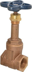 NIBCO - 1" Pipe, Class 125, Threaded Bronze Solid Wedge Rising Stem Gate Valve - 200 WOG, 125 WSP, Screw-In Bonnet - Exact Tool & Supply