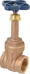 NIBCO - 1-1/4" Pipe, Class 125, Threaded Bronze Solid Wedge Rising Stem Gate Valve - 200 WOG, 125 WSP, Screw-In Bonnet - Exact Tool & Supply