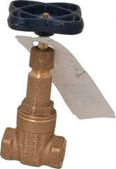 NIBCO - 1/4" Pipe, Class 125, Threaded Bronze Solid Wedge Rising Stem Gate Valve - 200 WOG, 125 WSP, Screw-In Bonnet - Exact Tool & Supply