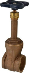 NIBCO - 2" Pipe, Class 125, Threaded Bronze Solid Wedge Rising Stem Gate Valve - 200 WOG, 125 WSP, Screw-In Bonnet - Exact Tool & Supply