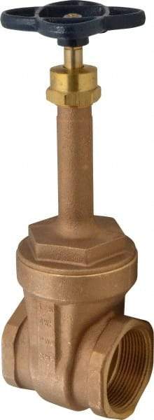 NIBCO - 2-1/2" Pipe, Class 125, Threaded Bronze Solid Wedge Rising Stem Gate Valve - 200 WOG, 125 WSP, Screw-In Bonnet - Exact Tool & Supply