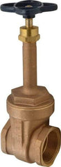 NIBCO - 2-1/2" Pipe, Class 125, Threaded Bronze Solid Wedge Rising Stem Gate Valve - 200 WOG, 125 WSP, Screw-In Bonnet - Exact Tool & Supply