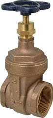 NIBCO - 2-1/2" Pipe, Class 125, Threaded Bronze Solid Wedge Stem Gate Valve - 200 WOG, 125 WSP, Screw-In Bonnet - Exact Tool & Supply
