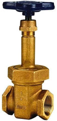 NIBCO - 1/2" Pipe, Class 125, Threaded Bronze Solid Wedge Rising Stem Gate Valve - 200 WOG, 125 WSP, Union Bonnet - Exact Tool & Supply