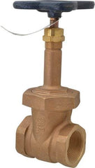 NIBCO - 1-1/2" Pipe, Class 125, Threaded Bronze Solid Wedge Rising Stem Gate Valve - 200 WOG, 125 WSP, Union Bonnet - Exact Tool & Supply