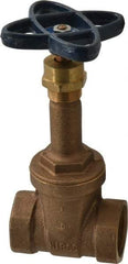 NIBCO - Class 150, Threaded Bronze Solid Wedge Rising Stem Gate Valve - 300 WOG, 150 WSP, Screw-In Bonnet - Exact Tool & Supply