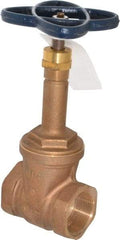 NIBCO - Class 125, Threaded Bronze Solid Wedge Rising Stem Gate Valve - 200 WOG, 125 WSP, Union Bonnet - Exact Tool & Supply