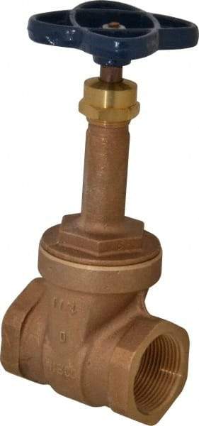 NIBCO - Class 125, Threaded Bronze Solid Wedge Rising Stem Gate Valve - 200 WOG, 125 WSP, Union Bonnet - Exact Tool & Supply