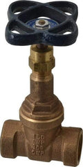 NIBCO - Class 125, Threaded Bronze Solid Wedge Rising Stem Gate Valve - 200 WOG, 125 WSP, Union Bonnet - Exact Tool & Supply