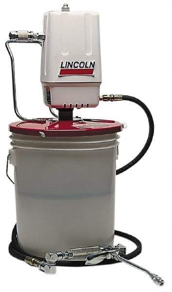 Lincoln - Grease Lubrication Aluminum Air-Operated Pump - For 25 to 50 Lb (Drum) & 35 to 50 Lb (Pail) Container - Exact Tool & Supply