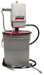 Lincoln - Grease Lubrication Aluminum Air-Operated Pump - For 25 to 50 Lb (Drum) & 35 to 50 Lb (Pail) Container - Exact Tool & Supply