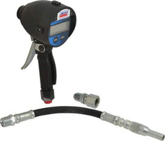 Lincoln - 1/2 Inlet Thread, 1/2 Outlet Thread, Electronic Lubricant Meter - FNPT Outlet Thread, FNPT Inlet Thread, Measures in Gallons, Liters - Exact Tool & Supply