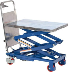 Vestil - 220 Lb Capacity Manual Scissor Elevating Cart - 10" to 51" Lift Height, 27-1/2" Platform Length x 17-1/2" Platform Width - Exact Tool & Supply