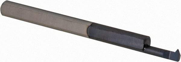 Scientific Cutting Tools - 0.2" Cutting Depth, 32 to 64 TPI, 0.09" Diam, Internal Thread, Solid Carbide, Single Point Threading Bar - AlTiN+ Finish, 1-1/2" OAL, 1/8" Shank Diam, 0.025" Projection from Edge, 60° Profile Angle - Exact Tool & Supply