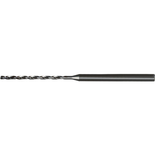 3.2 mm Dia. × 4 mm Shank × 57 mm Flute Length × 106 mm OAL, 15xD, 140°, AlTiN Nano, 2 Flute, Coolant Thru, Straight / Cylindrical Solid Carbide Drill - Exact Tool & Supply