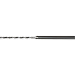 3.7 mm Dia. × 4 mm Shank × 66.4 mm Flute Length × 106 mm OAL, 15xD, 140°, AlTiN Nano, 2 Flute, Coolant Thru, Straight / Cylindrical Solid Carbide Drill - Exact Tool & Supply