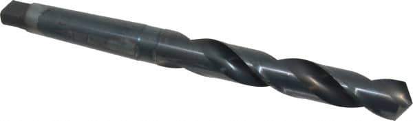 Chicago-Latrobe - 1-1/4", 4MT 118° Point High Speed Steel Taper Shank Drill Bit - Oxide Finish, 7-7/8" Flute Length, 13-1/2" OAL, Spiral Flute, Series 110 - Exact Tool & Supply