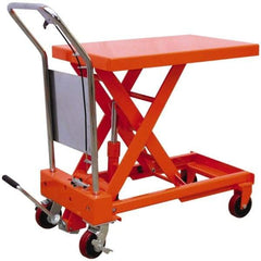 Vestil - 1,000 Lb Capacity Hydraulic Scissor Elevating Cart - 15-1/2" Lift Height, 32" Platform Length x 19-3/4" Platform Width - Exact Tool & Supply