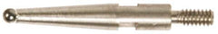 Made in USA - 0.04" Ball Diam, Carbide, Ball Test Indicator Contact Point - 0.78" Contact Point Length, Use with Fowler Test Indicators - Exact Tool & Supply