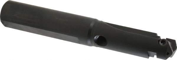 Allied Machine and Engineering - Series A, 31/32 to 1-3/8" Diam, 1" Diam Straight Shank, Straight Flute Spade Drill - 3" Max Depth, 3-17/32" Body Length, 6-1/2" OAL, Short Length, Through Coolant - Exact Tool & Supply