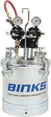 Binks - Paint Sprayer Pressure Tank - 2.8 Gallon Pressure Pot with Agitator and 2 Regulators, Compatible with Pressure Tank and Spray Guns - Exact Tool & Supply