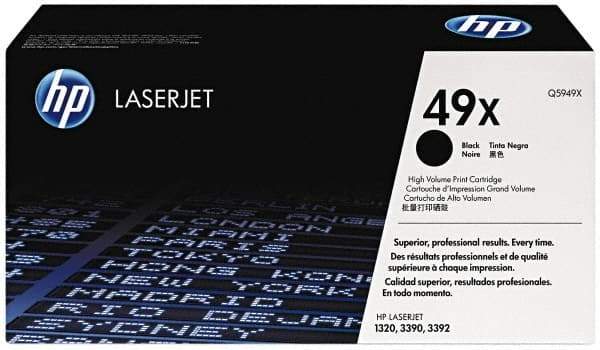 Hewlett-Packard - Black Toner Cartridge - Use with HP LaserJet 1160, 1160Le, 1320, 1320t, 1320n, 1320nw, 1320tn, 3390 - Exact Tool & Supply