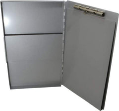 Saunders - 14-1/2 Inch Long x 9 Inch Wide x 1 Inch High, Clip Board - Silver - Exact Tool & Supply