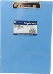 Saunders - 12-1/2 Inch Long x 9 Inch Wide x 1/2 Inch High, Clip Board - Ice Blue - Exact Tool & Supply