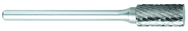 SN-53 -- 3/16 x 1/4 LOC x 1/8 Shank x 1-1/2 OAL 10 Degree Inverted Angle Carbide Medium Tough Cut Burr - Exact Tool & Supply