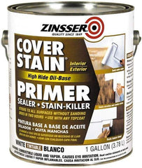 Zinsser - 1 Gal Flat White Primer - 300 to 400 Sq Ft Coverage, 347 gL Content, Quick Drying - Exact Tool & Supply