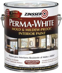 Zinsser - 1 Gal White Semi Gloss Finish Latex Paint - 400 Sq Ft per Gal, Interior/Exterior, <50 gL VOC Compliance - Exact Tool & Supply