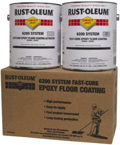 Rust-Oleum - 1 Gal Can Semi Gloss Silver Gray Floor Coating - <250 g/L VOC Content - Exact Tool & Supply