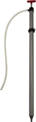 Value Collection - 19/32" Outlet, PVC Hand Operated Drum Pump - 22 oz per Stroke, 38" OAL, For Most Liquid Chemicals - Exact Tool & Supply