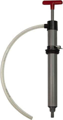 Value Collection - 19/32" Outlet, PVC Hand Operated Drum Pump - 8 oz per Stroke, 22" OAL, For Most Liquid Chemicals - Exact Tool & Supply