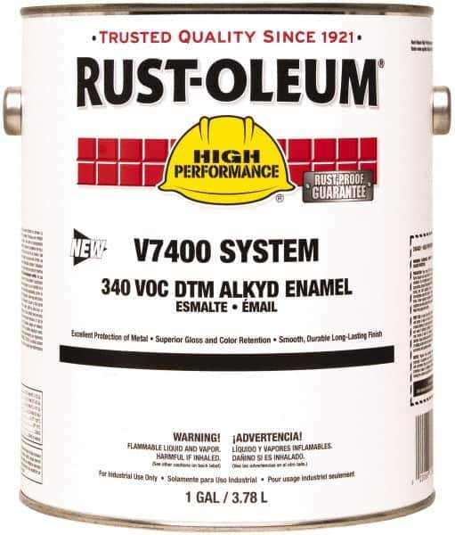 Rust-Oleum - 1 Gal Almond Gloss Finish Alkyd Enamel Paint - 230 to 425 Sq Ft per Gal, Interior/Exterior, Direct to Metal, <340 gL VOC Compliance - Exact Tool & Supply