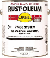 Rust-Oleum - 1 Gal Almond Gloss Finish Alkyd Enamel Paint - 230 to 425 Sq Ft per Gal, Interior/Exterior, Direct to Metal, <340 gL VOC Compliance - Exact Tool & Supply