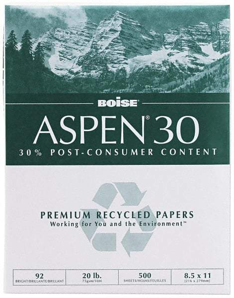 Boise - 8-1/2" x 11" White Copy Paper - Use with Laser Printers, High-Speed Copiers, Plain Paper Fax Machines - Exact Tool & Supply