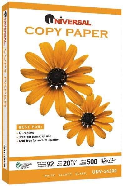UNIVERSAL - 8-1/2" x 14" White Copy Paper - Use with Laser Printers, Copiers, Plain Paper Fax Machines - Exact Tool & Supply