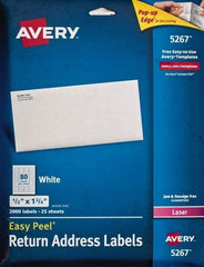 AVERY - 1-3/4" Long, White Paper Shipping Label - For Laser Printers - Exact Tool & Supply