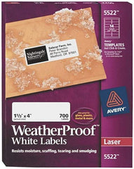 AVERY - 4" Long, White Polyester Shipping Label - For Laser Printers - Exact Tool & Supply