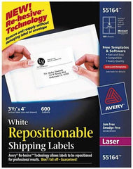 AVERY - 4" Long, White Paper Shipping Label - For Laser Printers - Exact Tool & Supply