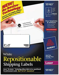 AVERY - 2" Wide x 4" Long, White Paper Shipping Label - For Laser Printers - Exact Tool & Supply